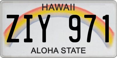 HI license plate ZIY971