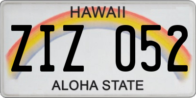 HI license plate ZIZ052