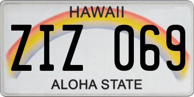 HI license plate ZIZ069