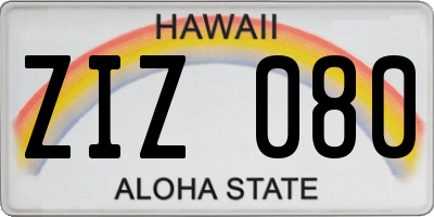 HI license plate ZIZ080
