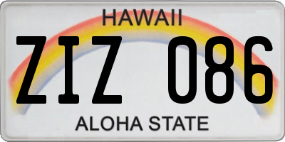 HI license plate ZIZ086