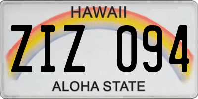 HI license plate ZIZ094