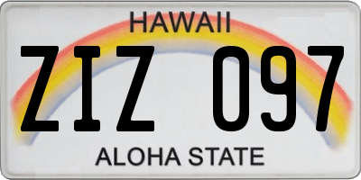 HI license plate ZIZ097
