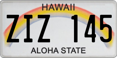 HI license plate ZIZ145