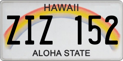 HI license plate ZIZ152