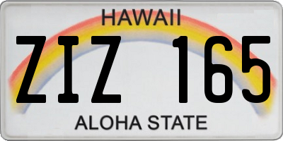 HI license plate ZIZ165