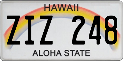 HI license plate ZIZ248