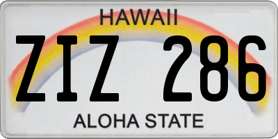 HI license plate ZIZ286