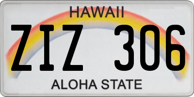 HI license plate ZIZ306
