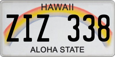 HI license plate ZIZ338
