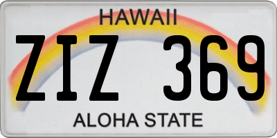 HI license plate ZIZ369