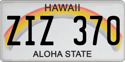 HI license plate ZIZ370