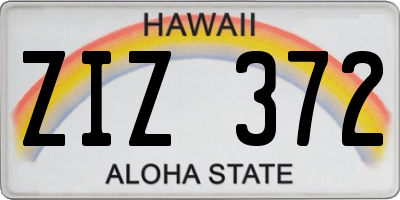 HI license plate ZIZ372