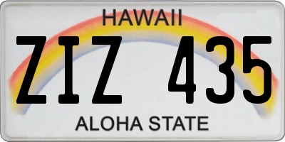 HI license plate ZIZ435