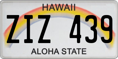 HI license plate ZIZ439