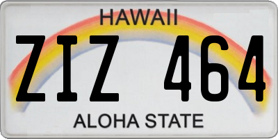HI license plate ZIZ464