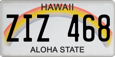 HI license plate ZIZ468