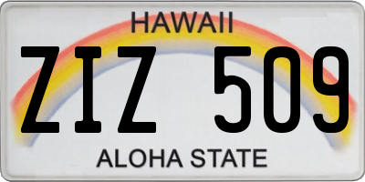 HI license plate ZIZ509