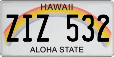 HI license plate ZIZ532