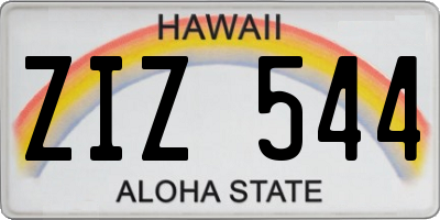 HI license plate ZIZ544