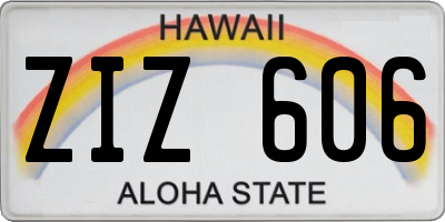 HI license plate ZIZ606