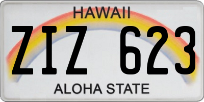 HI license plate ZIZ623