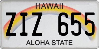 HI license plate ZIZ655