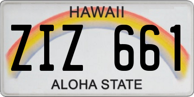 HI license plate ZIZ661