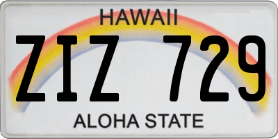 HI license plate ZIZ729