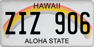 HI license plate ZIZ906