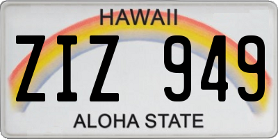 HI license plate ZIZ949