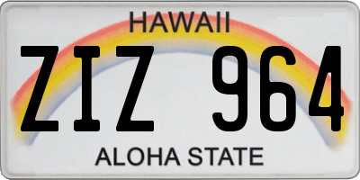 HI license plate ZIZ964