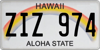 HI license plate ZIZ974