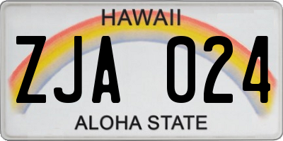 HI license plate ZJA024