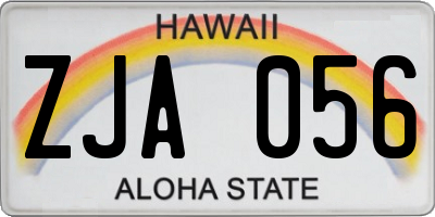 HI license plate ZJA056