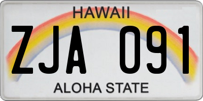 HI license plate ZJA091