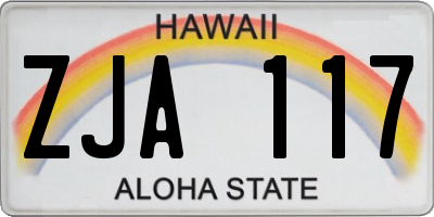 HI license plate ZJA117