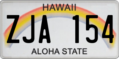 HI license plate ZJA154