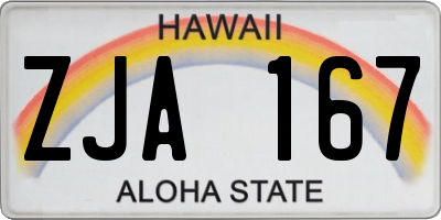 HI license plate ZJA167
