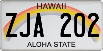 HI license plate ZJA202