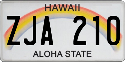 HI license plate ZJA210