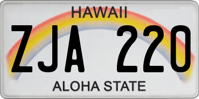 HI license plate ZJA220