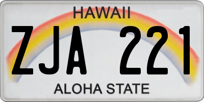 HI license plate ZJA221