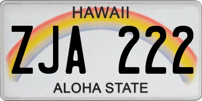 HI license plate ZJA222