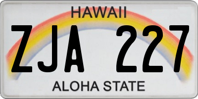 HI license plate ZJA227
