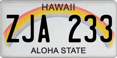 HI license plate ZJA233