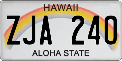 HI license plate ZJA240