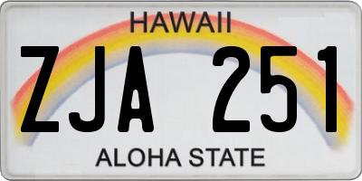 HI license plate ZJA251