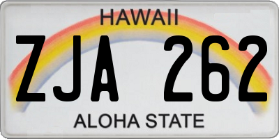 HI license plate ZJA262