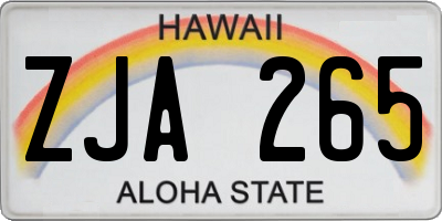 HI license plate ZJA265